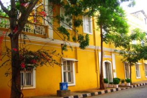 Mustard and Grey- Colored french influenced buildings!!